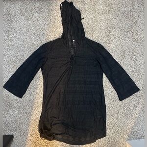Apt 9 summer cover up, with hood. Size small. Black.